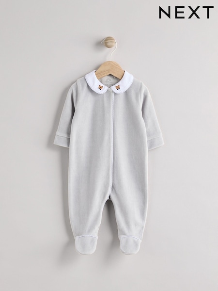 Blue Baby Teddy Bear Textured Sleepsuit (0mths-3yrs) (E19556) | €18 - €21