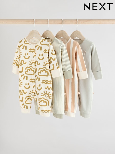 Green Abstract Baby Footless Sleepsuits 4 Pack (0mths-3yrs) (E19560) | €31 - €34