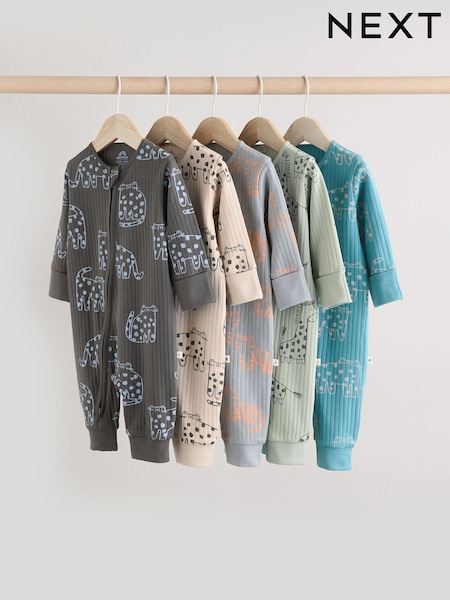 Minerales - Baby Animal Print Two Way Zip Footless Sleepsuits 5 Pack (0mths-3yrs) (E19561) | 46 € - 48 €