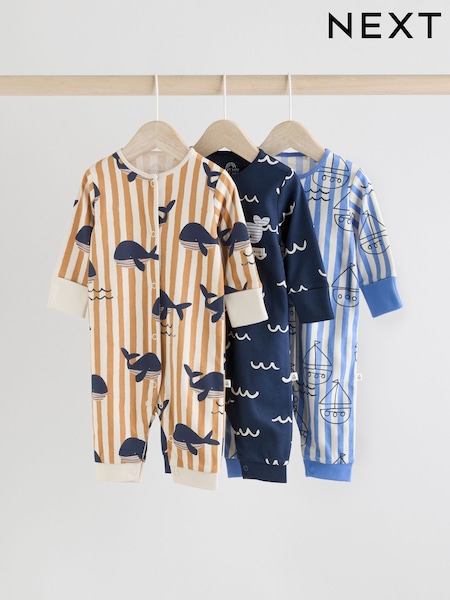 Blau - Baby Footless Sleepsuits 3 Pack (0mths-3yrs) (E19568) | 27 € - 30 €