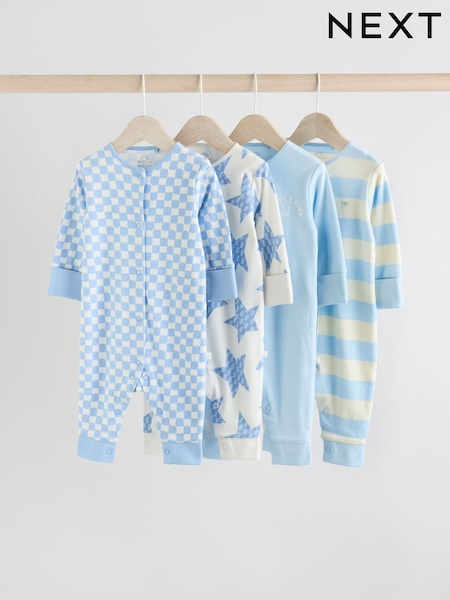 Blau - Star Baby Footless Sleepsuits 4 Pack (0mths-3yrs) (E19569) | 35 € - 38 €