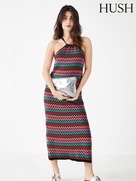 Hush Black Martina Halterneck Knitted Dress (E19578) | €37