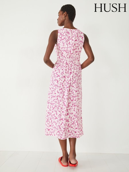 Hush Pink Gemma Midi Tea Dress (E19580) | €31