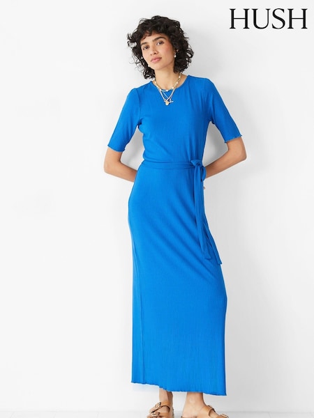 Hush Blue Alice Ribbed Jersey Dress (E19589) | €30
