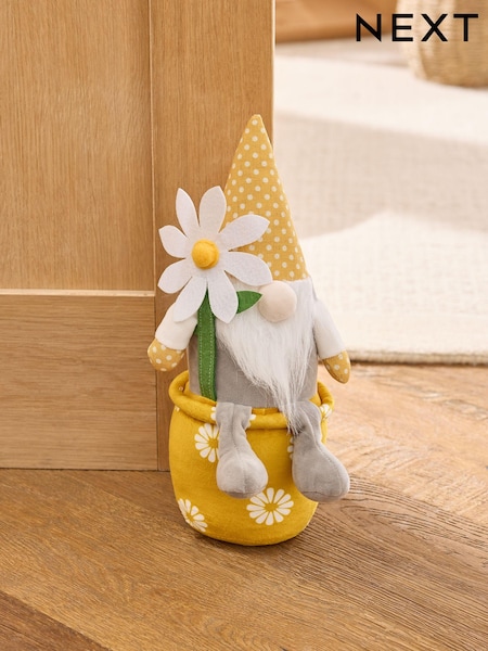Ochre Yellow Floral Daisy Spring Gonk Plant Pot Doorstop (E19599) | €26