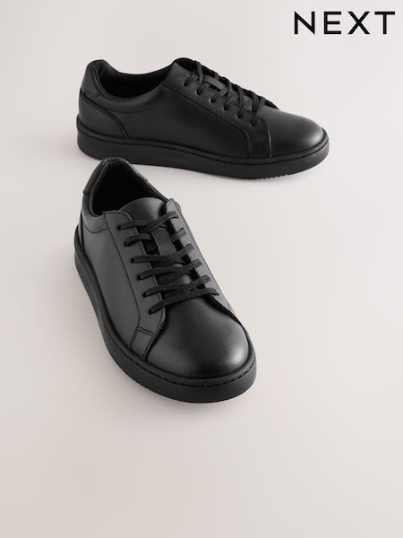 Black Leather Lace Up School Shoes (E19625) | € 40 - € 50