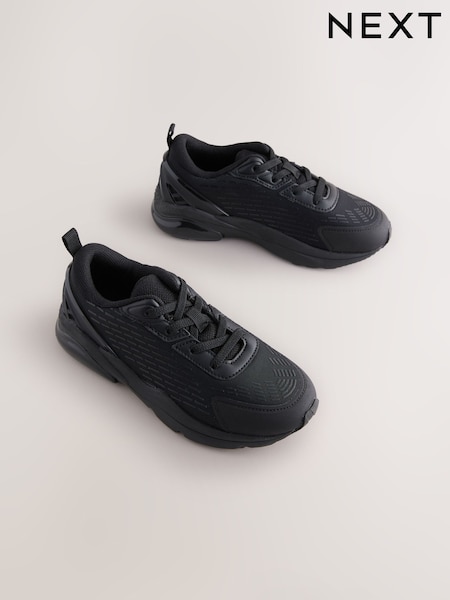 Black Elastic Lace Trainers (E19644) | €39 - €50
