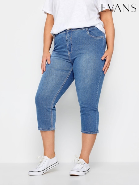 Evans Blue Mid Wash Cropped Jeans (E19690) | €50