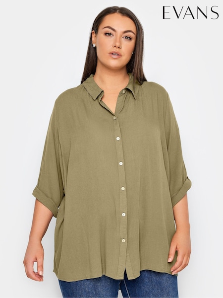 Evans Green Button Through Shirt (E19692) | €47