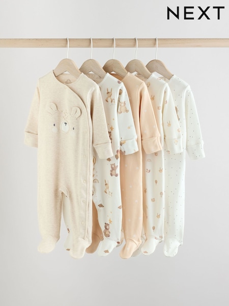 Neutrale Farbe - Bear Character Sleepsuits 5 Pack (0mths-2yrs) (0mths-2yrs) (E19693) | 47 € - 50 €