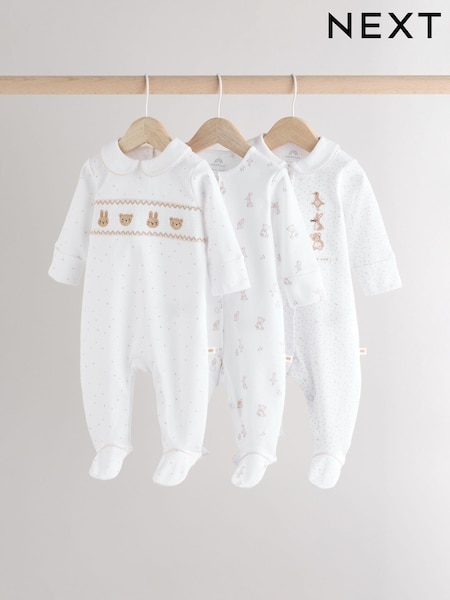 Blanco - 100% Cotton Sleepsuits 3 Pack (0-2yrs) (E19703) | 28 € - 30 €