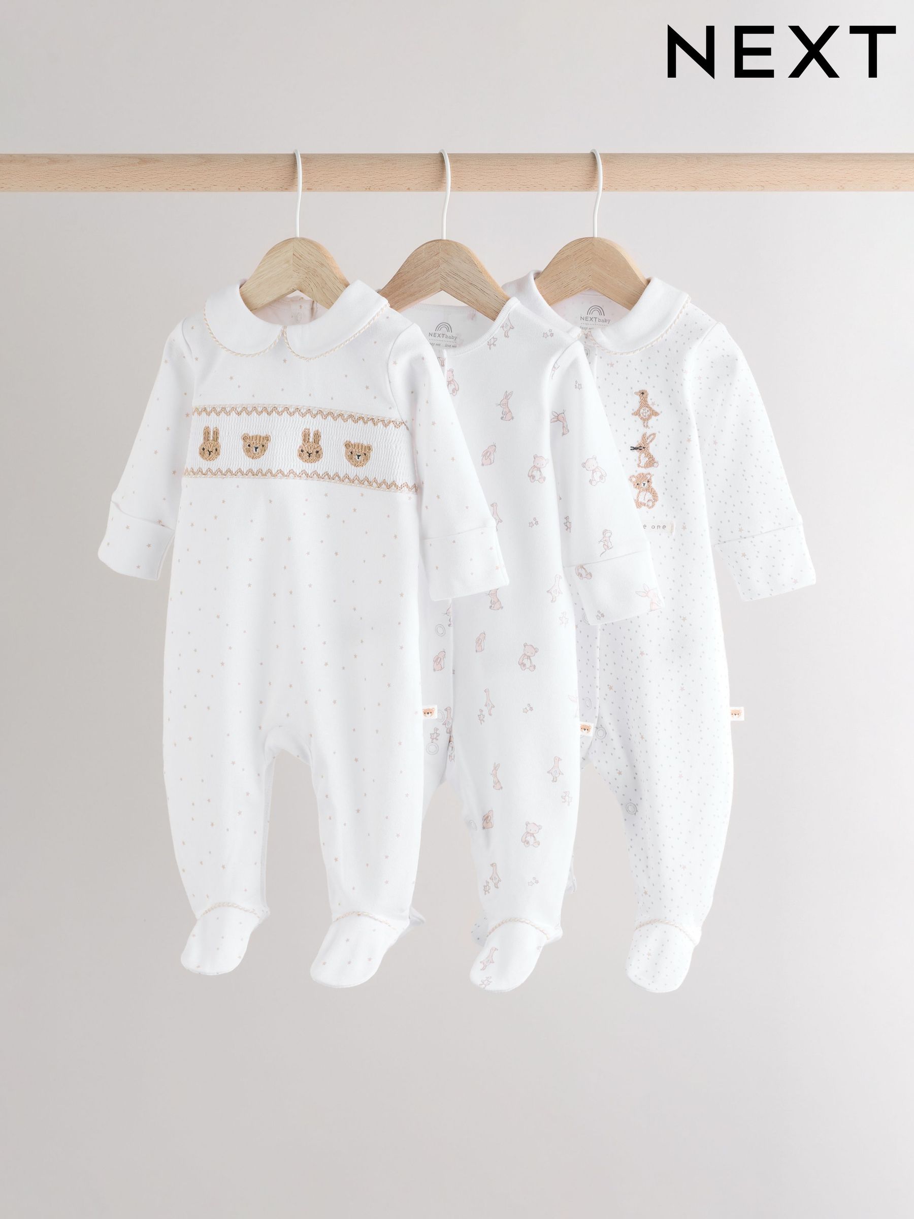 Pyjama Bébé 100% Coton Avec Pieds - Lot De 5, Taille 18 Mois, Motifs Pastel, Marque NEXT