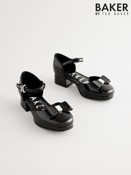 Negru - Baker by Ted Baker Girls Platform Heel Ocassion Bow Shoes (E19711) | 198 LEI - 208 LEI