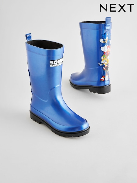 Blue Metallic Sonic Rubber Wellies (E19718) | €30 - €34