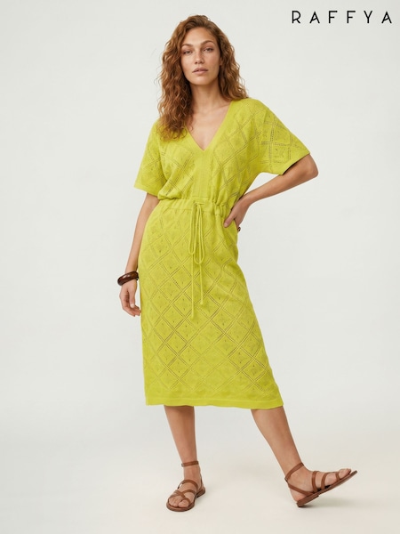 Green - Raffya Santorina Knitted Midi Dress