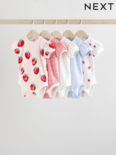 Fresa roja - 100% Cotton Short Sleeve Baby Bodysuits 5 Pack (E19749) | 24 € - 26 €