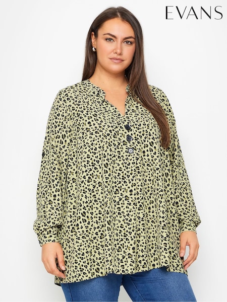 Evans Green Animal Print Blouse (E19779) | €50