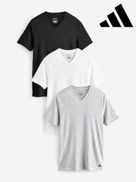adidas Multi V-Neck 100% Cotton T-Shirts 3 Pack (E19833) | R$ 295