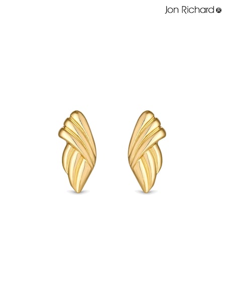 Jon Richard Gold Tone Vintage Inspired Fan Earrings (E19849) | AED52