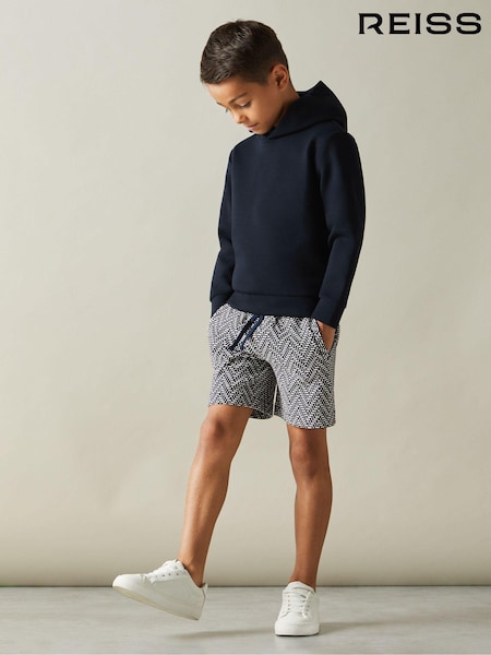 Reiss Navy Ellis 3-9 yrs Zig-Zag Drawstring Waist Shorts (E19921) | €43