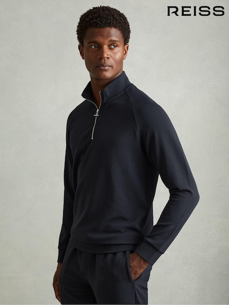 Reiss Illinois Textured Half-zip Funnel-neck Sweatshirt (E19937) | €123