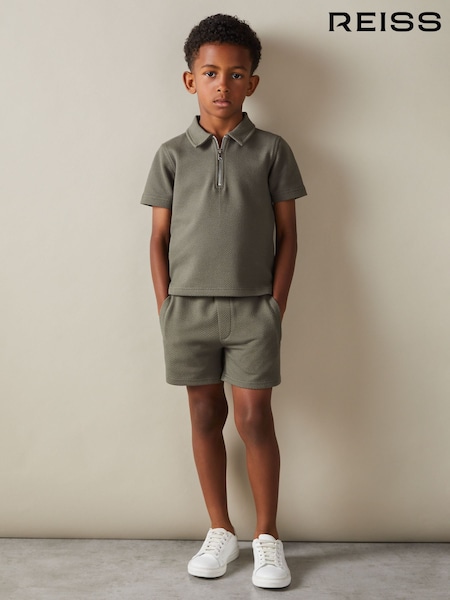 Zelena dim - Reiss Robin Textured Drawstring Shorts (E19938) | € 32