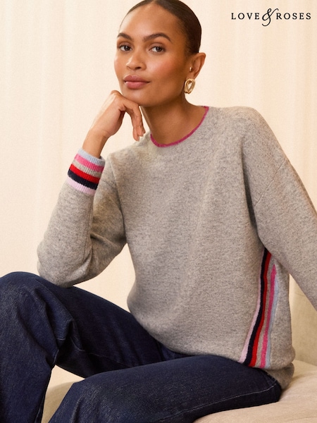 Love & Roses Cosy Crew Neck Longline Jumper (E21190) | 158 LEI