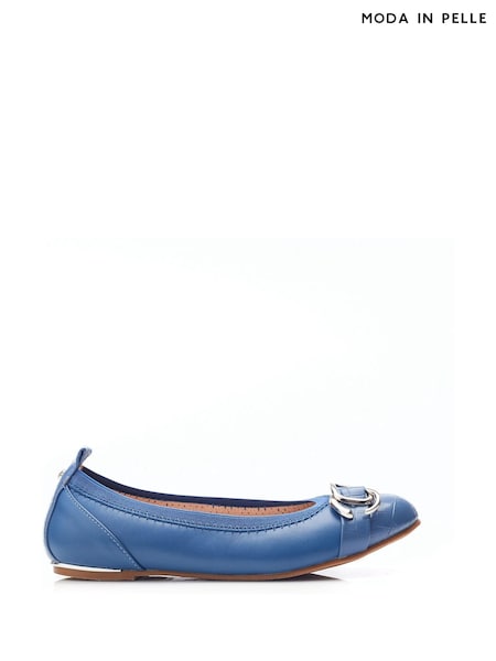 Moda in Pelle Eilish Round Toe Ballerinas With Square Circle Trim (E21257) | $94