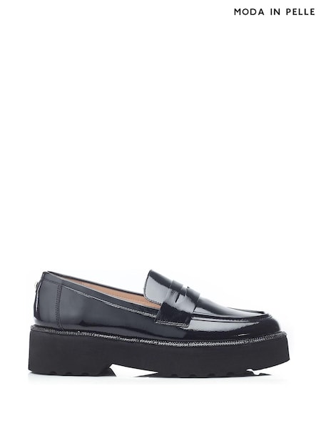 črna - Moda in Pelle Elleah Slip On Platform Loafer Shoes (E21263) | € 72