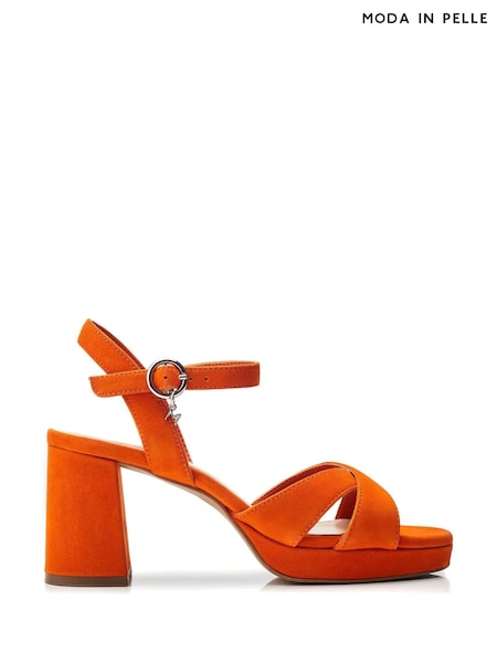 Moda in Pelle Marli Cross Over Block Heel Platform Sandals (E21270) | 220 QAR