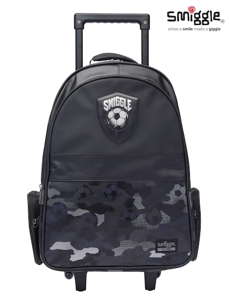 Smiggle Black Assist Suitcase Trolley Backpack With Light Up Wheels (E21408) | €72