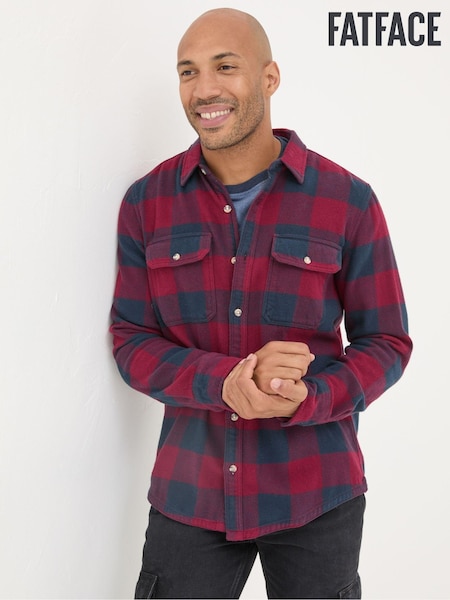 FatFace Dark Red Long Sleeve Big Buffalo 100% Cotton Shirt (E21453) | €46
