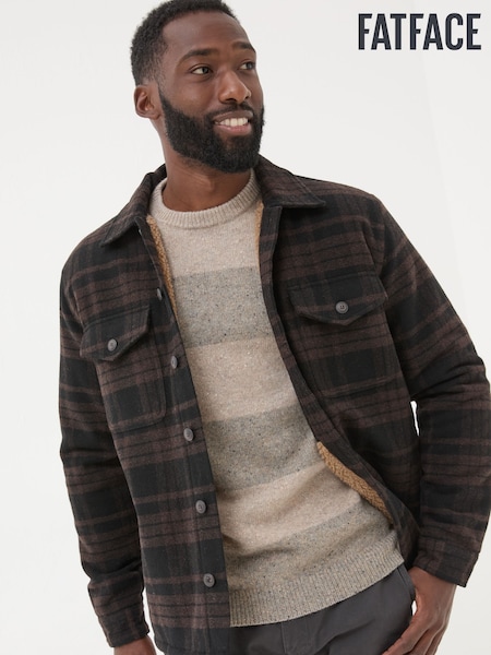 FatFace Dark Brown Fjord Check Overshirt (E21456) | €66