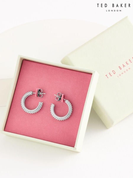 Ted Baker Silver Tone DOTETTA: Dotty Hoop Earrings (E21648) | €44