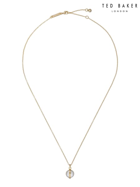 Ted Baker Gold Tone PERRETI: Logo Pearl Pendant Necklace (E21671) | €50