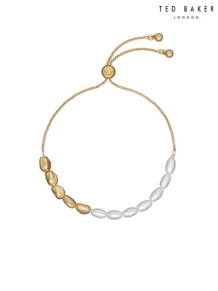 Ted Baker Gold Tone INELA: Island Pearl Bead Adjustable Bracelet (E21685) | €57