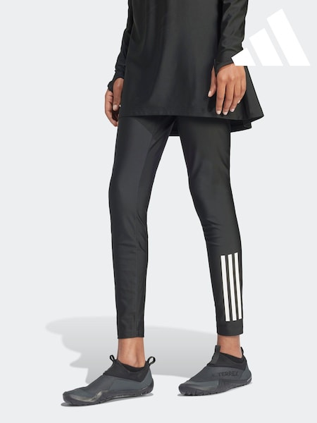 adidas Black/White 3 Stripe Swim Leggings (E21937) | LEI 250