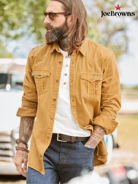 أصفر - Regular Joe Browns Customised Frontier Western Shirt