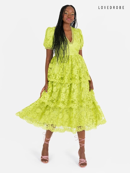 Lovedrobe Tiered Lace Midi Dress (E22014) | €103