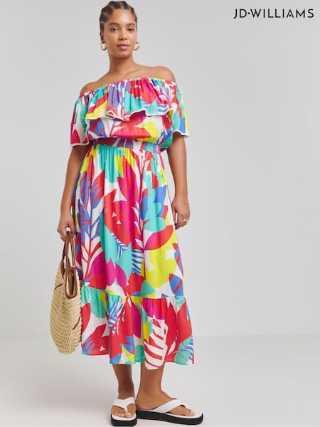 JD Williams Pink Bardot Maxi Beach Dress (E22015) | €25