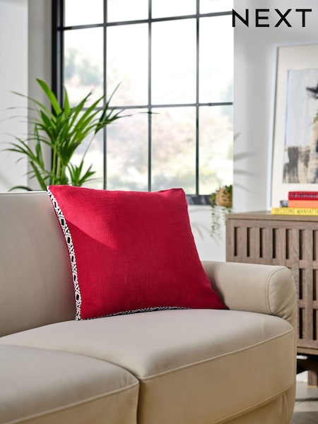 Red 50 x 50cm Boxy Edge Cushion (E22101) | €30
