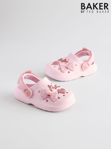 Jasnoróżowy/różowy - Baker By Ted Baker Girls Clogs With Ankle Strap And Bow (E22159) | 165 zł