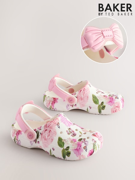 Baker by Ted Baker Girls Clogs with Ankle Strap and Bow (E22164) | $65
