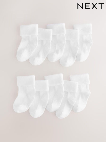 Weiß - Baby Roll Top Socks10 Pack (0mths-2yrs) (E22209) | 17 €