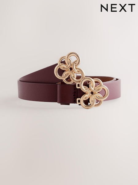 Twisted Clasp Regular Leather Belt (E22240) | kr174