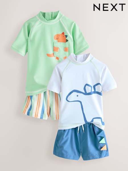 Green/Blue Rash Vest and Shorts Set (3mths-7yrs) (E22244) | $90 - $116