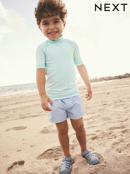 Green Stripe Rash Vest (3mths-7yrs) (E22295) | €7.50 - €15