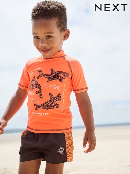 Orange Rash Vest and Shorts Set (3mths-7yrs) (E22298) | R$ 135 - R$ 175