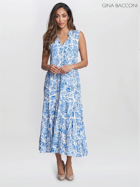 Gina Bacconi Blue Lolita Sleeveless Summer Dress (E22310) | €126