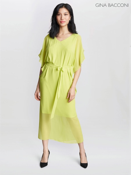Gina Bacconi Green FRANCESCA Cold Shoulder Maxi Dress with Belt (E22340) | 168 €
